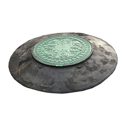 Конус-люк колодца с крышкой зеленой полимерпесчаной Ø 1070/575 Облегченный