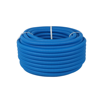Труба дренажная двустенная синяя ДГТ-ПНД Ø 110, 50м с протяжкой